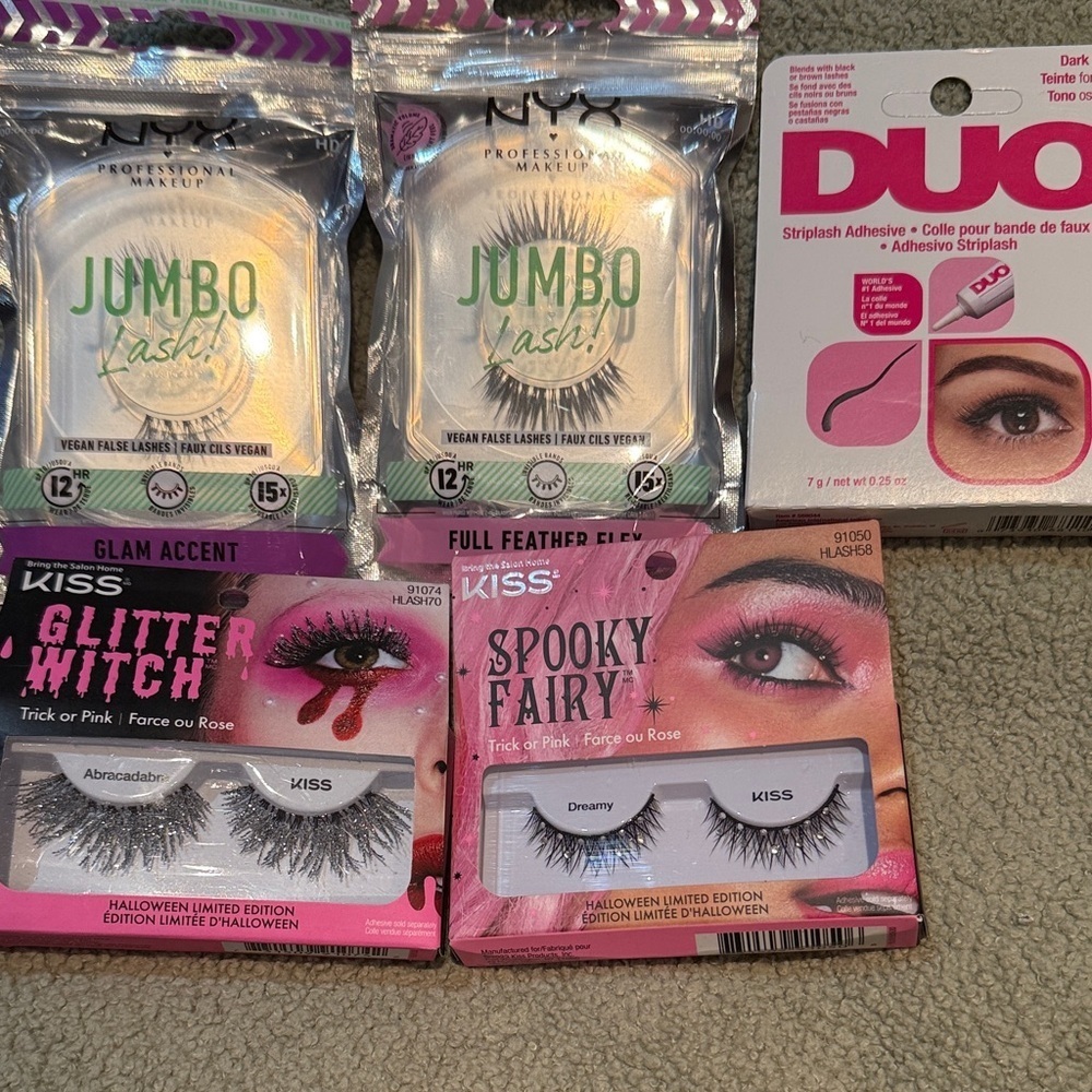 NYX Jumbo Lashes and KISS Eyelash Collection with DUO Adhesive
